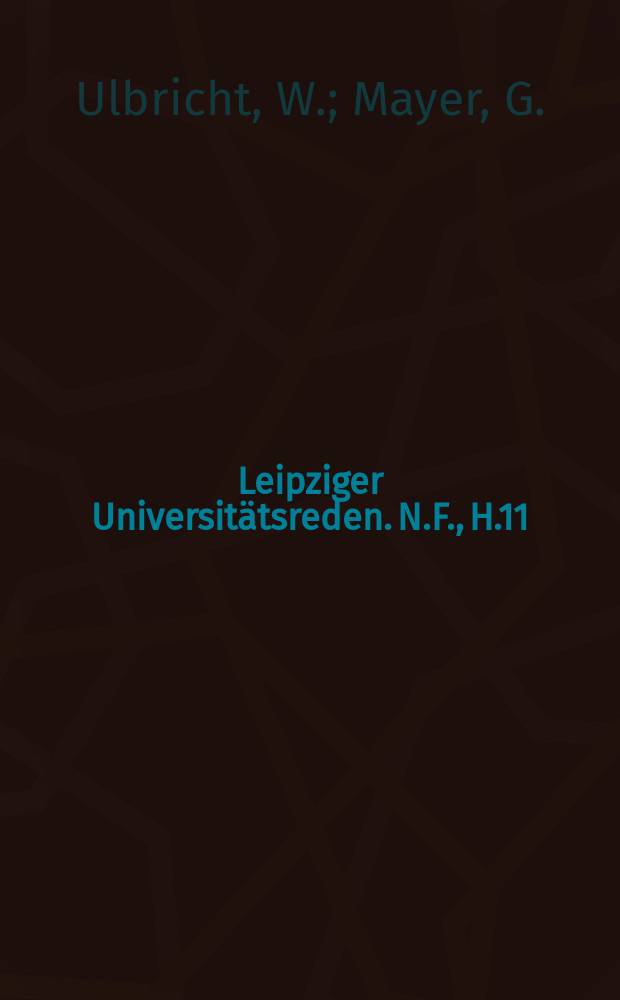 Leipziger Universit&auml;tsreden. N.F., H.11 : Entstehung und Perspektiven der Sozialistischen Universit&auml;t