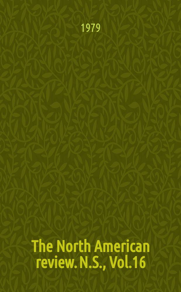 The North American review. N.S., Vol.16(264), Указатель