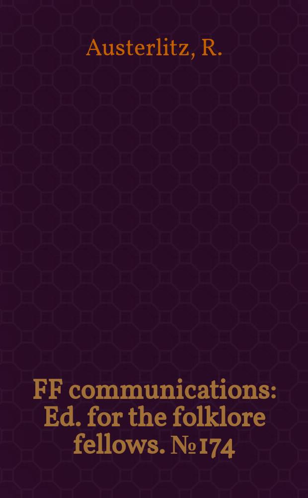 FF communications : Ed. for the folklore fellows. №174 : Ob - Ugric metrics