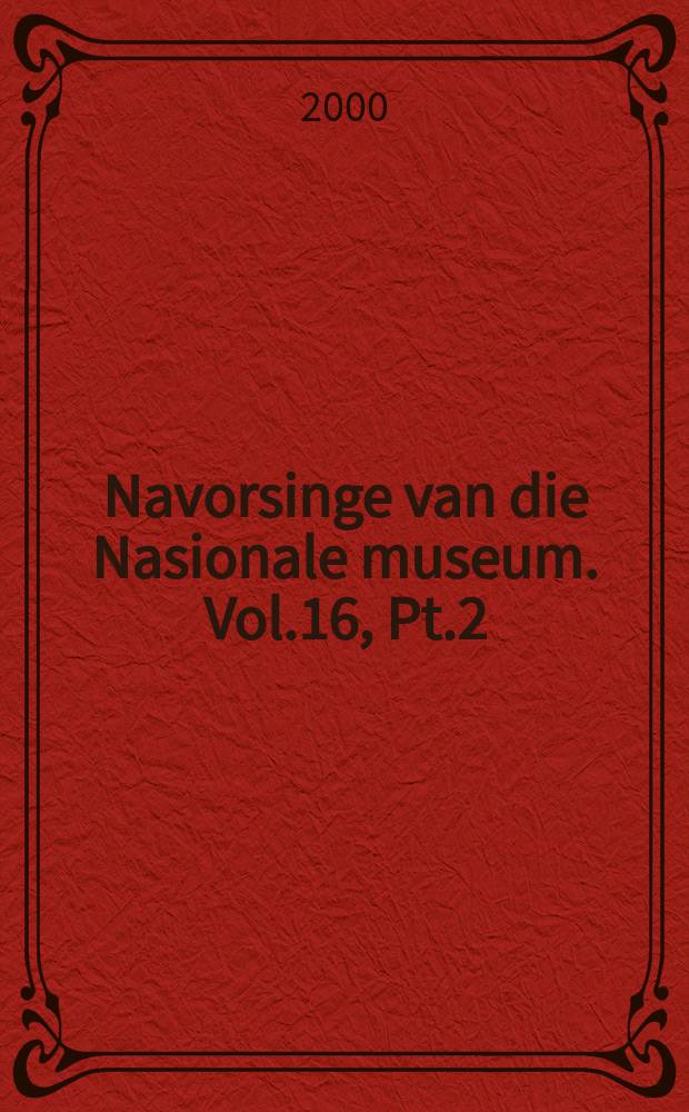 Navorsinge van die Nasionale museum. Vol.16, Pt.2 : A new species of Punctorihates ...