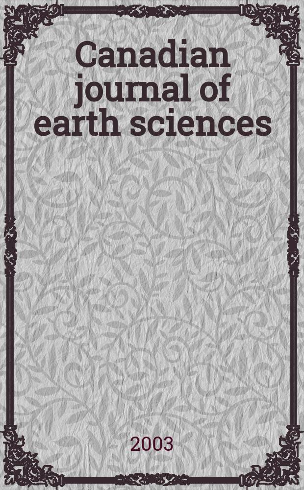 Canadian journal of earth sciences : Issued. by The National research council of Canada. Vol.40, №2 : The Appalachian Forelands and platform NATMAP project