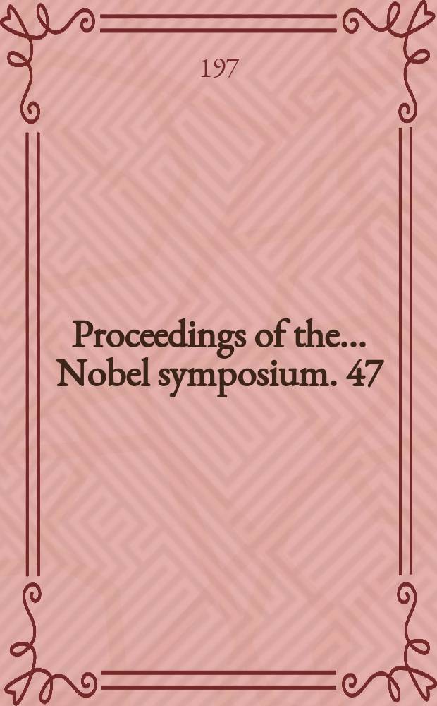 Proceedings of the ... Nobel symposium. 47 : Direct imaging of atoms in crystals and molecules