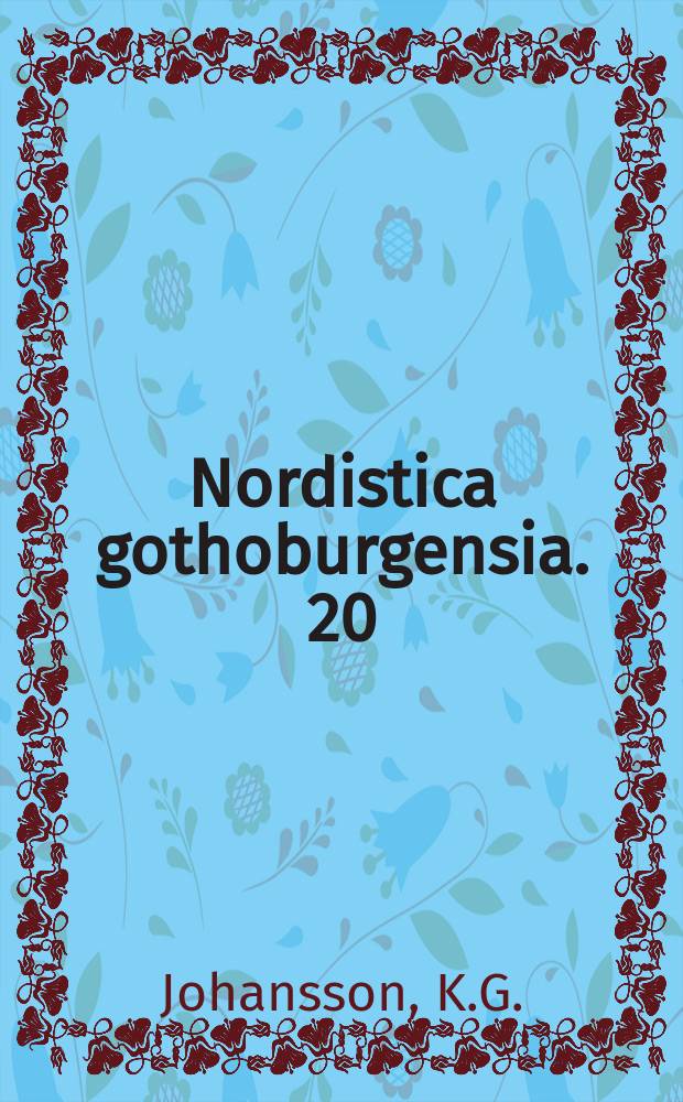 Nordistica gothoburgensia. 20 : Studier i Codex Wormianus