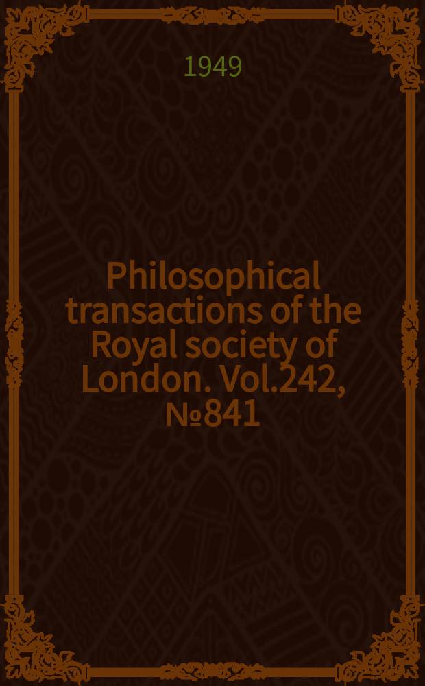 Philosophical transactions of the Royal society of London. Vol.242, №841 : The disturbance due to a line source in a semi-infinite elastic medium