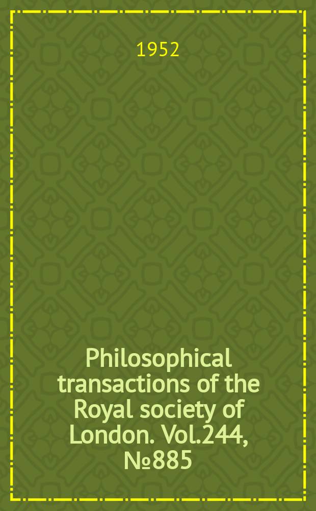 Philosophical transactions of the Royal society of London. Vol.244, №885 : The evaluation of zeros of high-degree polynomials