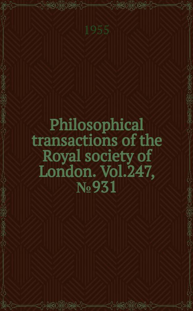 Philosophical transactions of the Royal society of London. Vol.247, №931 : On the assessment of optical images