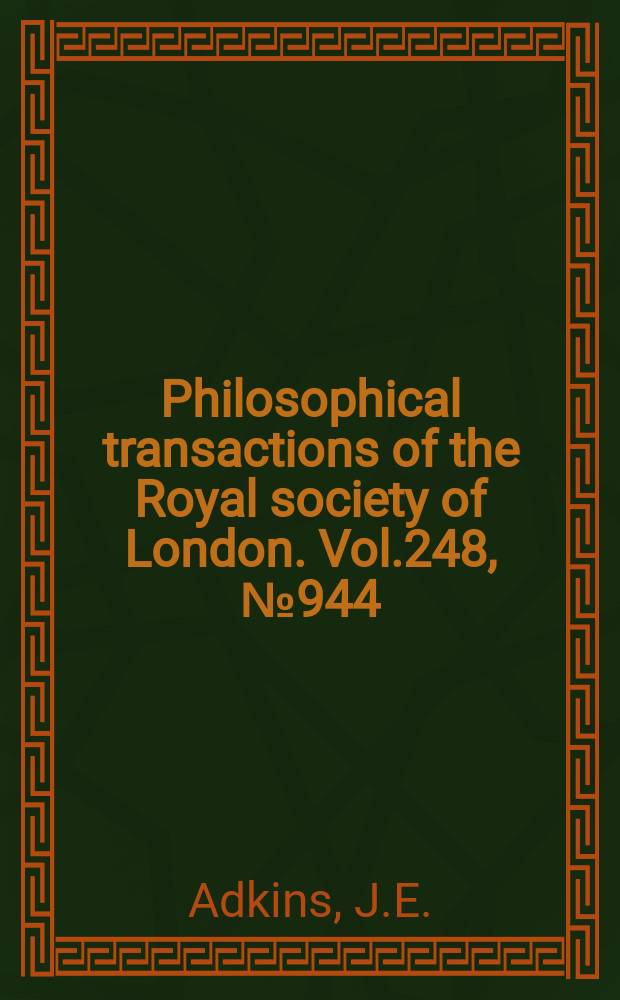 Philosophical transactions of the Royal society of London. Vol.248, №944 : Large elastic deformations of isotropic materials