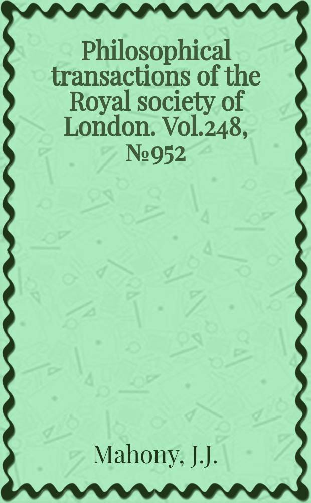 Philosophical transactions of the Royal society of London. Vol.248, №952 : Analytical treatment of two-dimensional supersonic flow