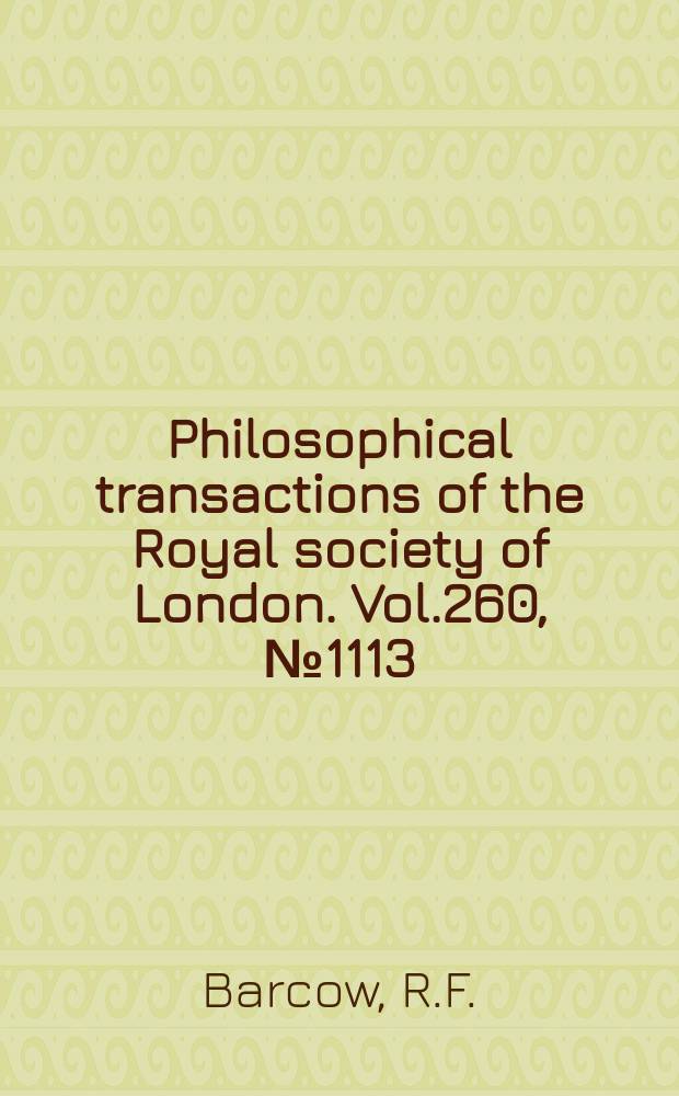 Philosophical transactions of the Royal society of London. Vol.260, №1113 : The B(³Σv)-X(³Σg) band system of the Se₂ molecule