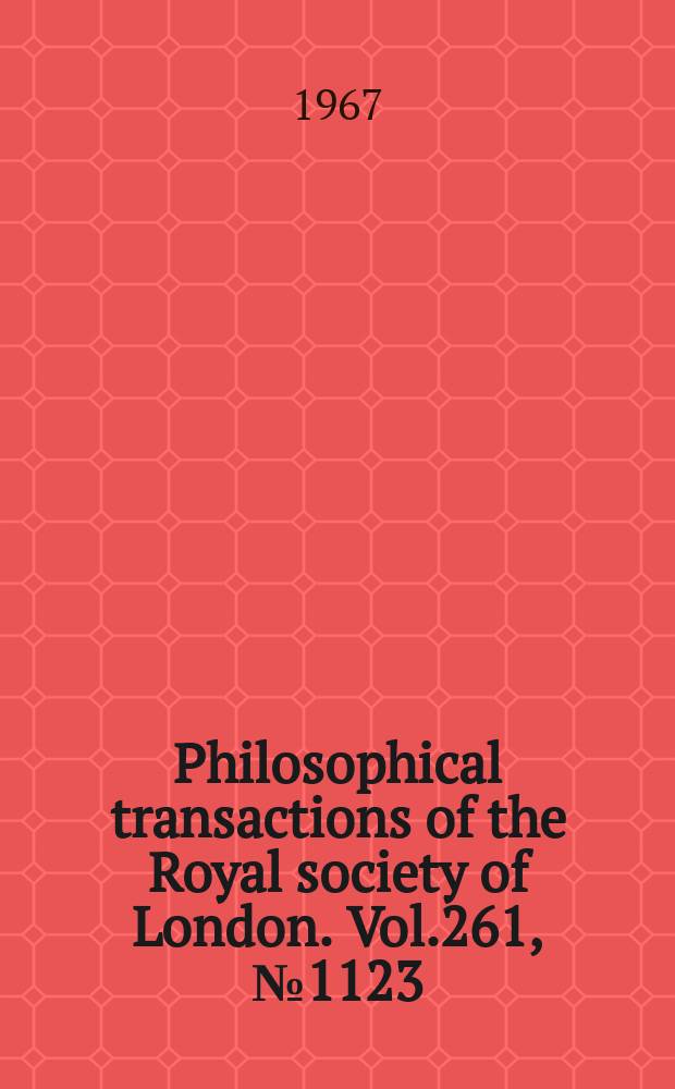 Philosophical transactions of the Royal society of London. Vol.261, №1123 : Discussion on advanced methods of energy conversion-magnetohydrodynamic power generation. London. 1965. [Materials]