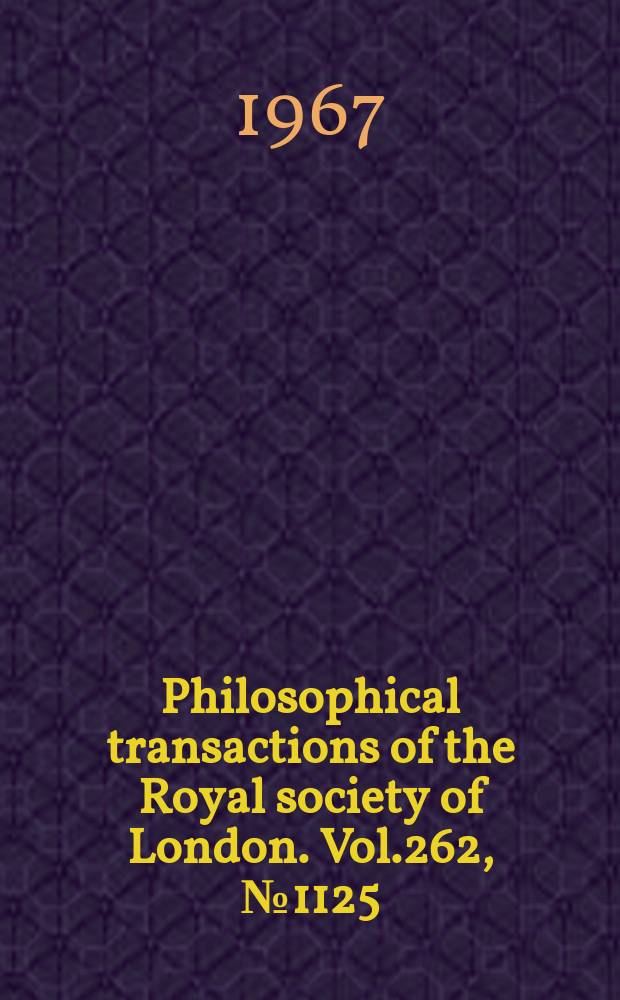 Philosophical transactions of the Royal society of London. Vol.262, №1125 : Near-frozen quasi-one-dimensional flow