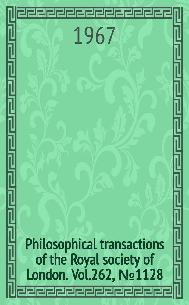Philosophical transactions of the Royal society of London. Vol.262, №1128 : Electronic properties of well oriented graphite