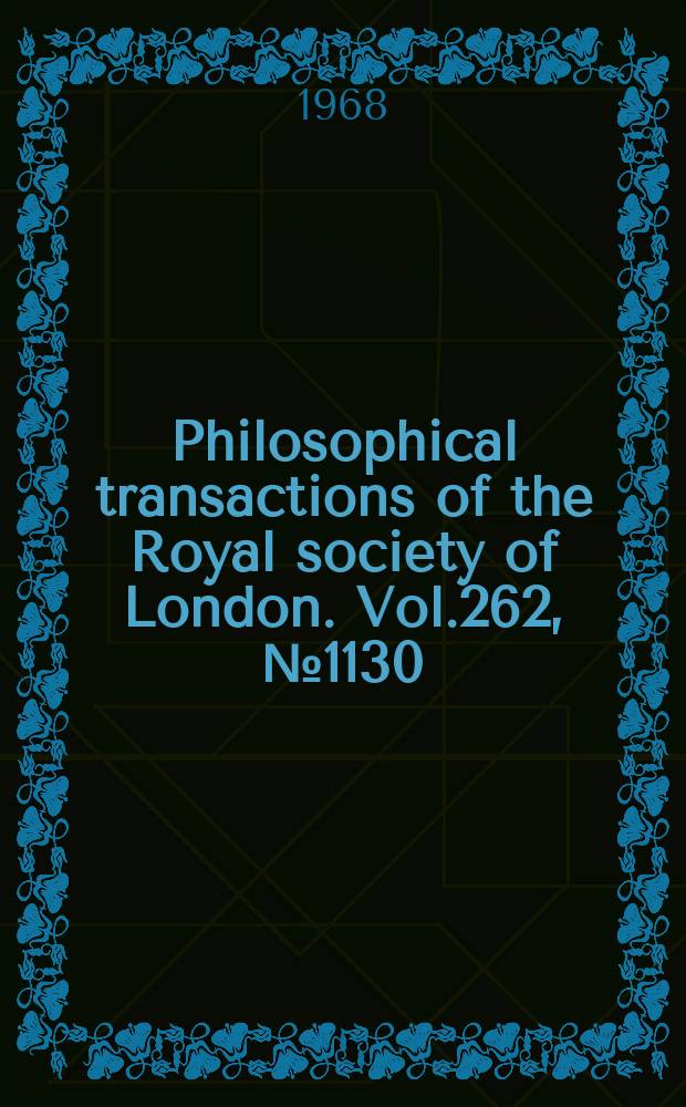 Philosophical transactions of the Royal society of London. Vol.262, №1130 : On the eigenvalue problem Tu-λSu=O with unbounded and nonsymmetric operators T and S