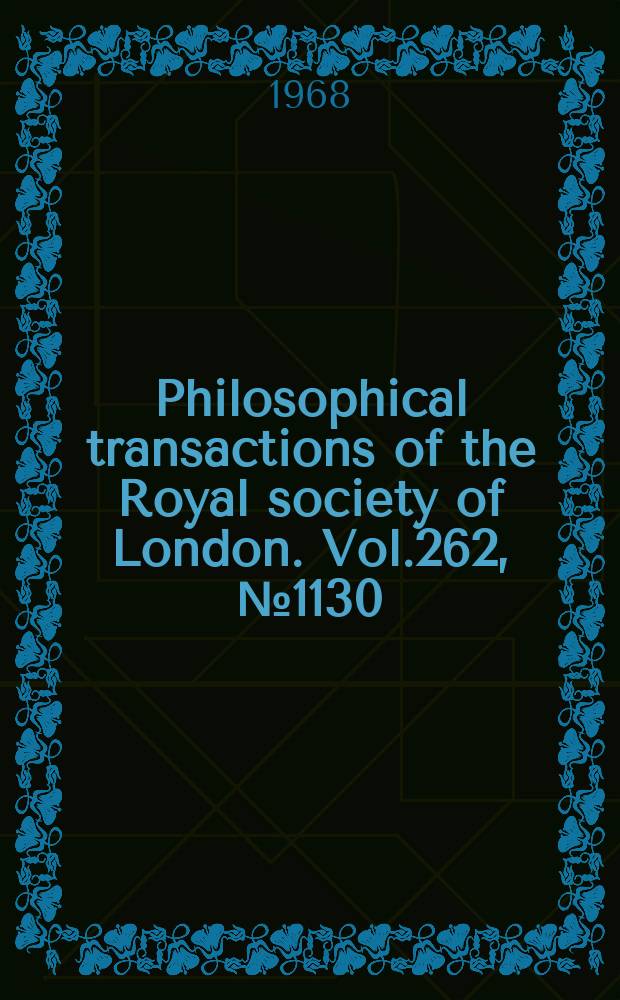 Philosophical transactions of the Royal society of London. Vol.262, №1130 : On the eigenvalue problem Tu-λSu=O with unbounded and nonsymmetric operators T and S