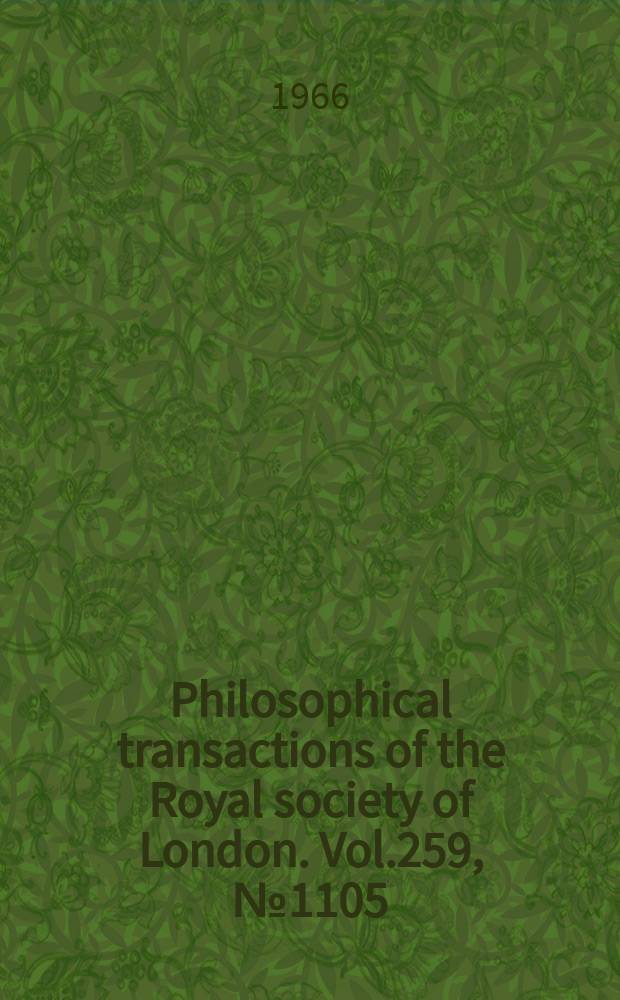 Philosophical transactions of the Royal society of London. Vol.259, №1105 : Tidal spectroscopy and prediction