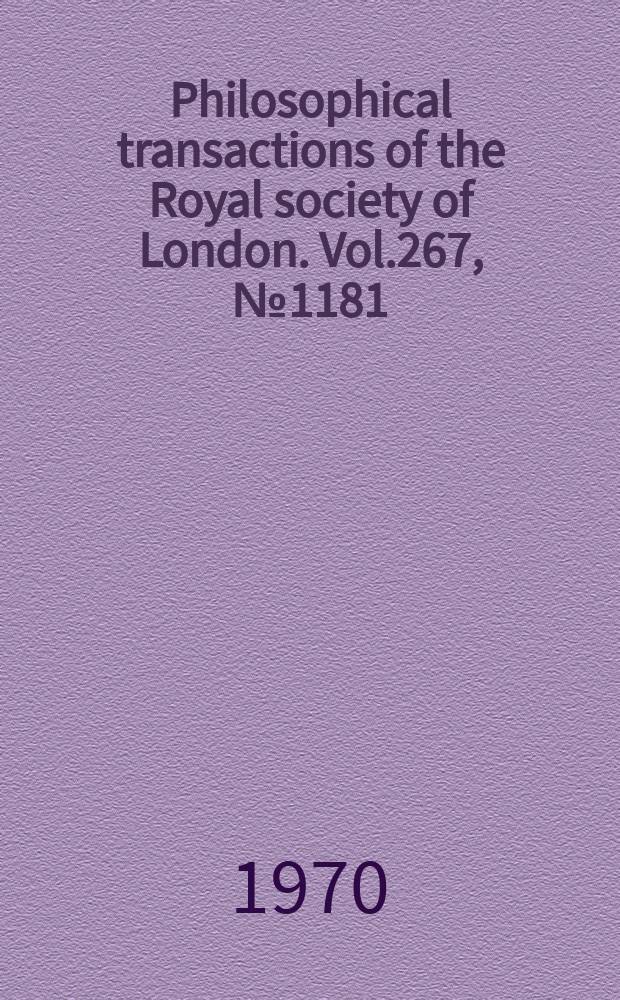 Philosophical transactions of the Royal society of London. Vol.267, №1181 : A Discussion on the structure and evolution of the Red Sea and the nature of Red Sea Gulf of Aden and Ethiopia rift junction