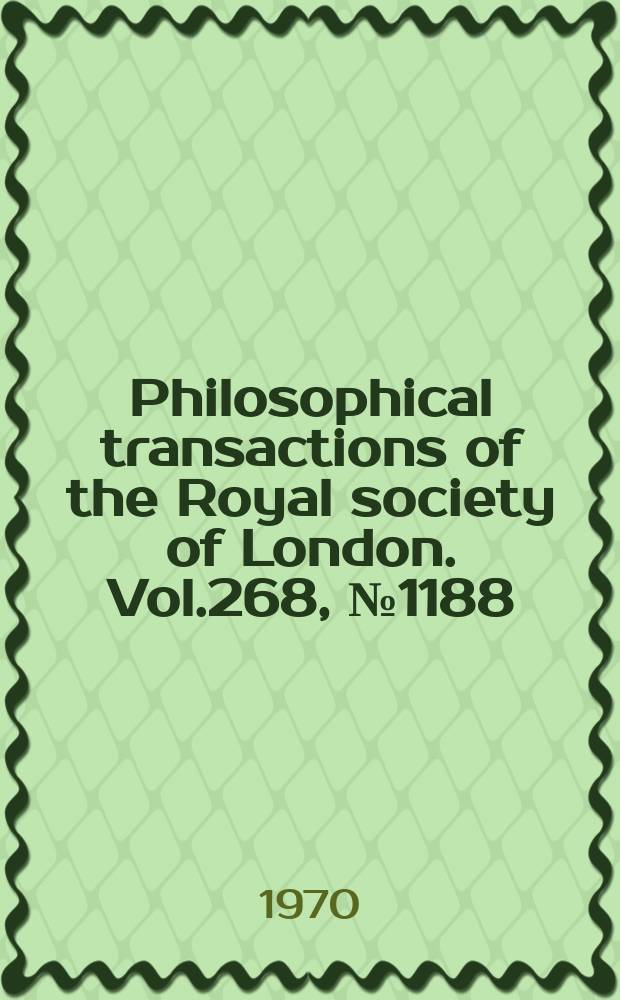 Philosophical transactions of the Royal society of London. Vol.268, №1188 : Theory of the current-voltage characteristics of SNS junctions and other superconducting weak links
