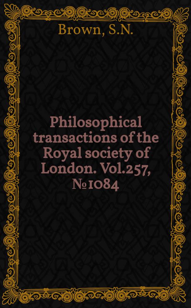 Philosophical transactions of the Royal society of London. Vol.257, №1084 : Singularities associated with separating boundary layers
