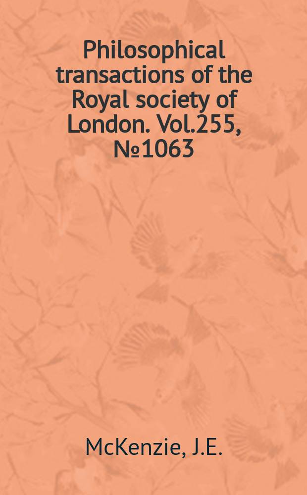 Philosophical transactions of the Royal society of London. Vol.255, №1063 : Čerenkov radiation in magnetoionic medium (with application to the generation of flow-frequency electromagnetic radiation in the exosphere by the passage of charged corpuscular streams)