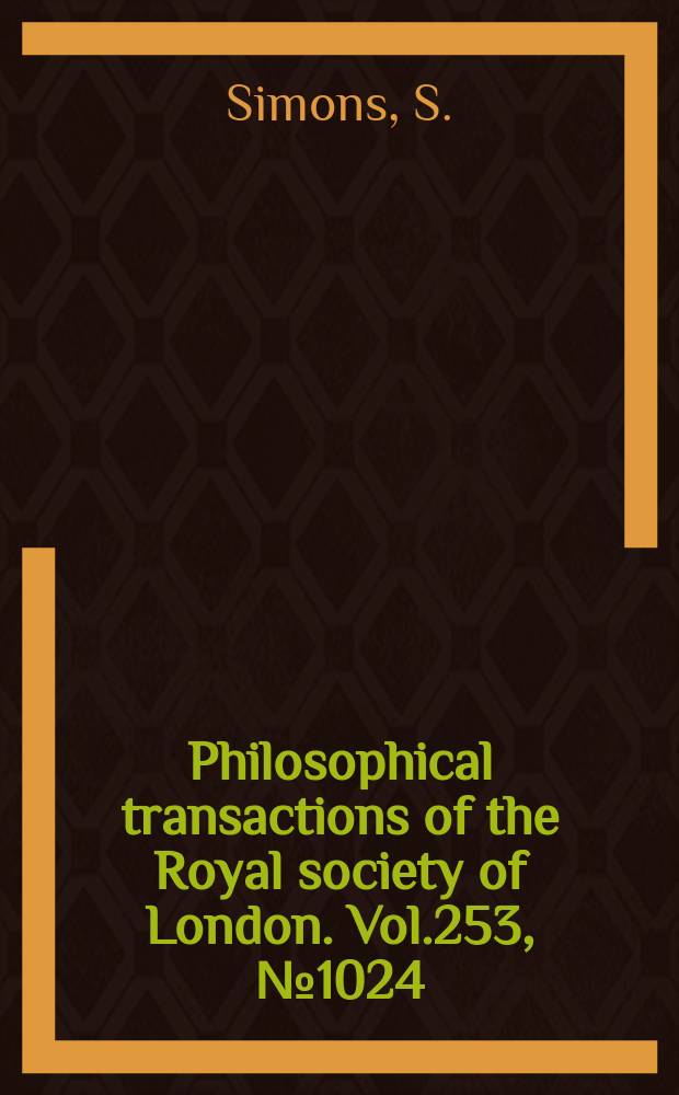 Philosophical transactions of the Royal society of London. Vol.253, №1024 : The Boltzmann equation for a bounded medium