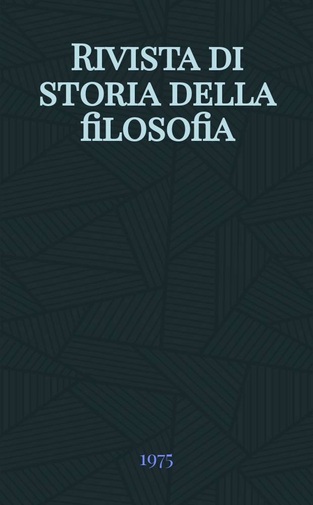 Rivista di storia della filosofia