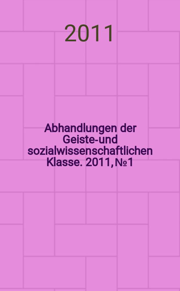 Abhandlungen der Geistes- und sozialwissenschaftlichen Klasse. 2011, № 1 : Krise des Euro? - Krise Europas? = Кризис евро