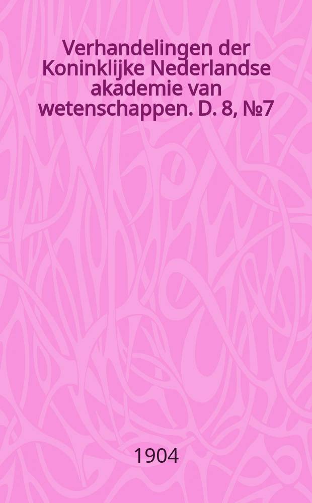 Verhandelingen der Koninklijke Nederlandse akademie van wetenschappen. D. 8, № 7 : Anwendung der Cyklographie auf die Lehre von den ebenen Curven