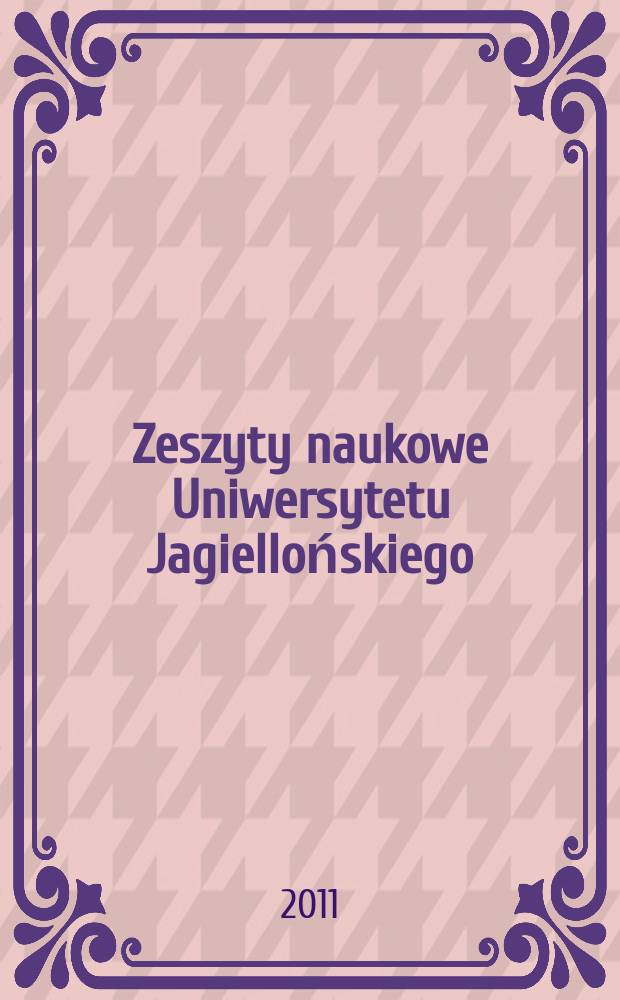 Zeszyty naukowe Uniwersytetu Jagiellońskiego