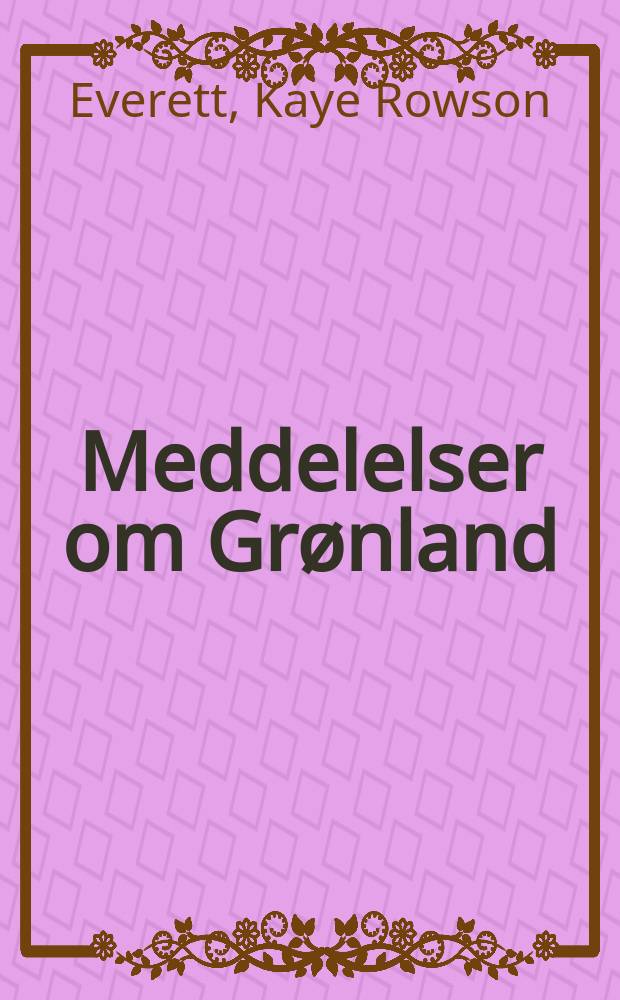 Meddelelser om Grønland : Udg. af Сommissionen for ledelsen af de geologiske og geographiske undersøkelser i Grønland. Bd. 165, № 5 : Mass-wasting in the Tasersiaq area, West Greenland