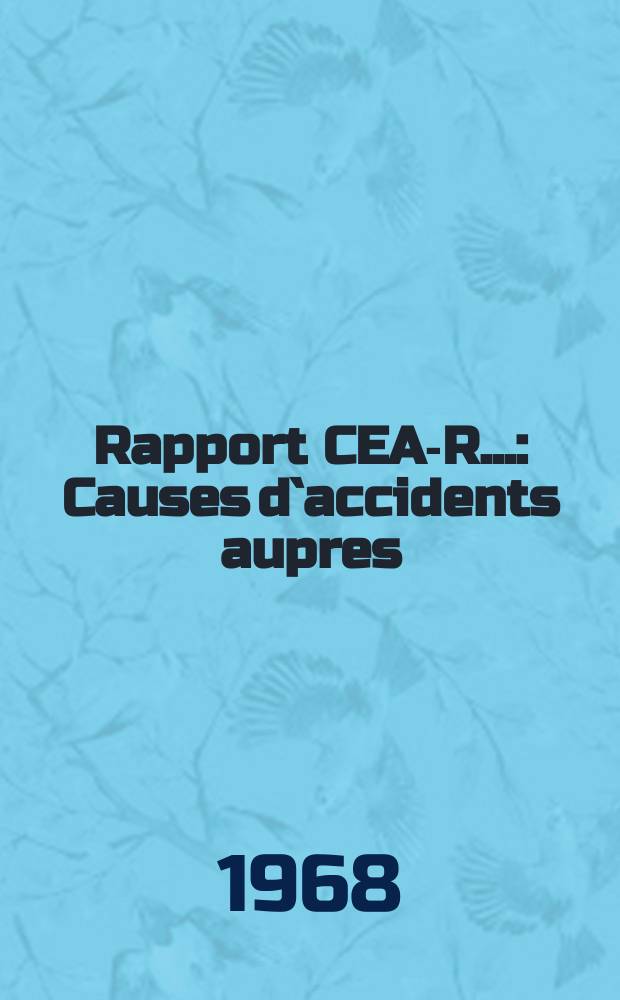 Rapport CEA-R.. : Causes d`accidents aupres
