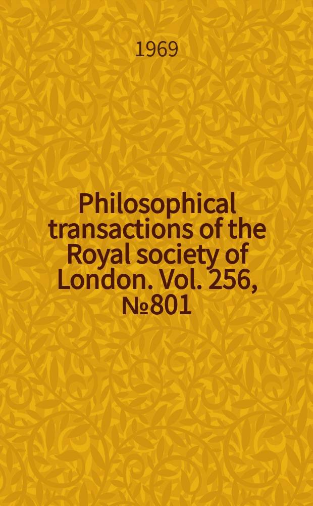 Philosophical transactions of the Royal society of London. Vol. 256, № 801 : On the functional morphology of the gorgonopsid skull = Функциональная морфология черепа горгонопсид
