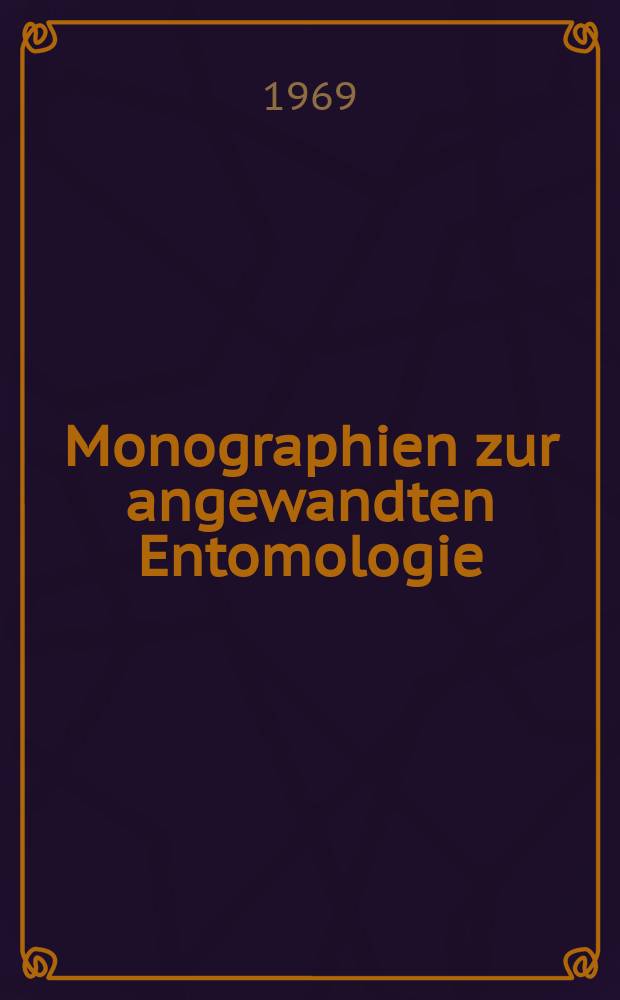 Monographien zur angewandten Entomologie : Beihefte zur Zeitschrift f&uuml;r angewandte Entomologie. № 21 : Insects and mites injurious to crops in Middle Eastern countries = Насекомые и клещи вредители сельскохозяйственных культурр в странах Ближнего Востока,