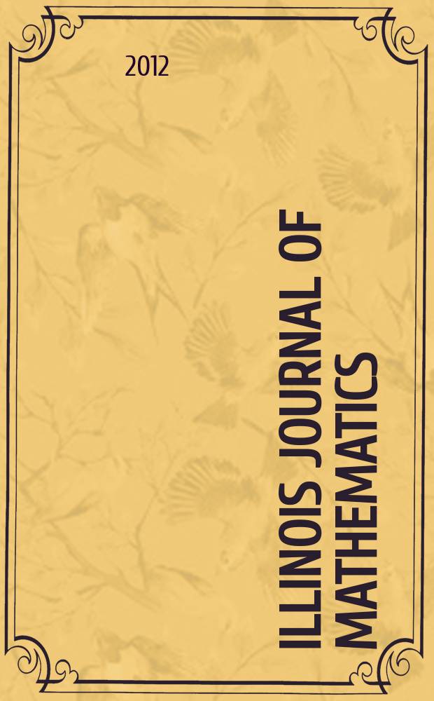 Illinois journal of mathematics : A quarterly journal publ. by the University of Illinois. Vol. 54, № 1 : 2010. A collection of articles in honor of Paul Schupp = Сборник статей в честь Пола Шуппа