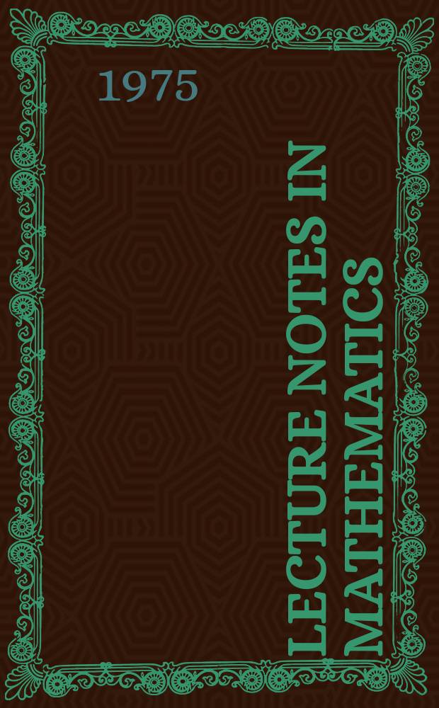 Lecture notes in mathematics : An informal series of special lectures, seminars and reports on mathematical topics : Foliated bundles and characteristic classes