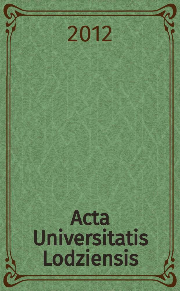 Acta Universitatis Lodziensis : Multivariate statistical analysis = Мультивариантный статистический анализ