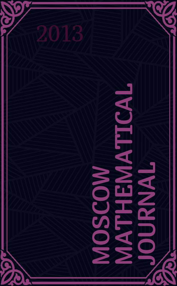 Moscow mathematical journal : MMJ. Vol. 13, № 1