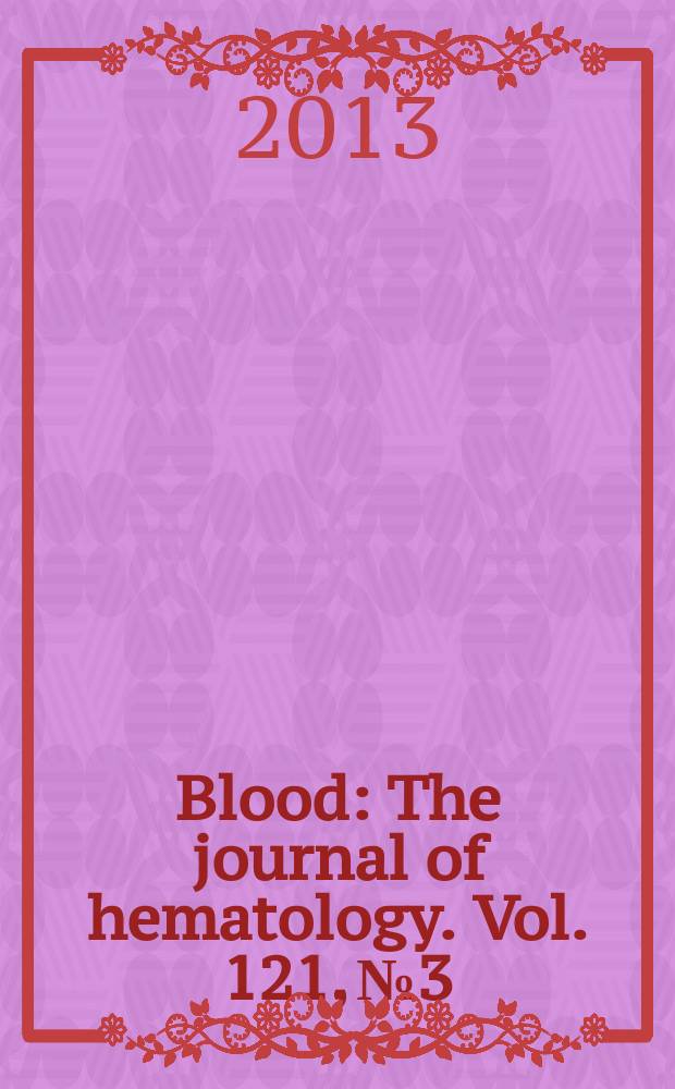 Blood : The journal of hematology. Vol. 121, № 3