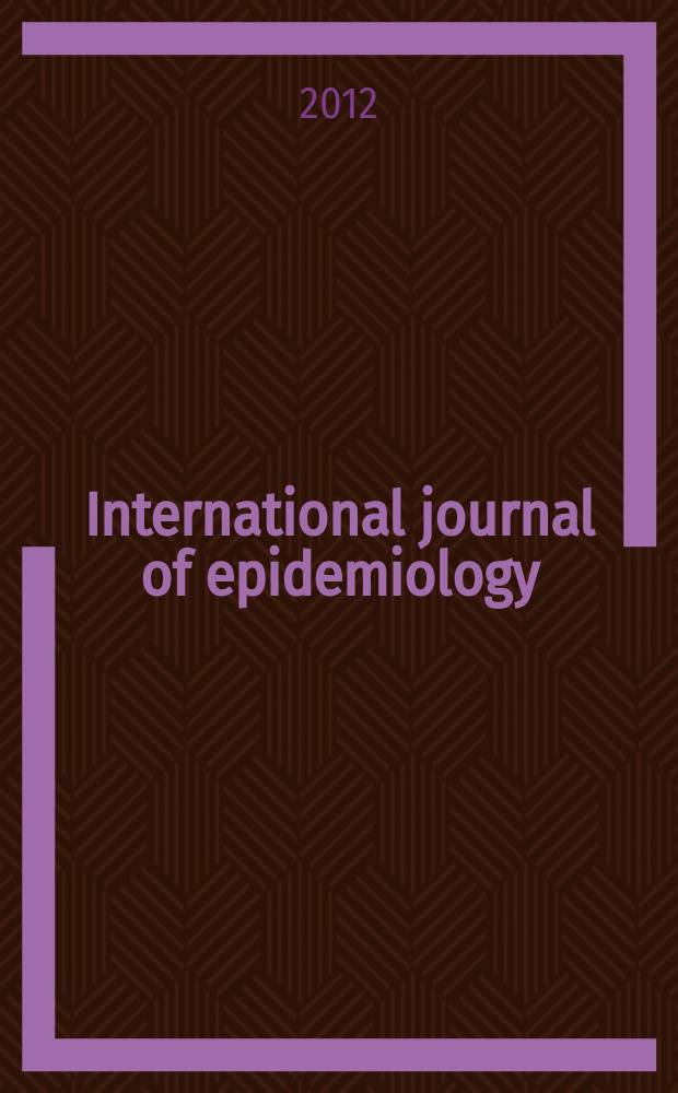 International journal of epidemiology : Offic. journal of the Intern. epidemiol. assoc. Vol. 41, № 4