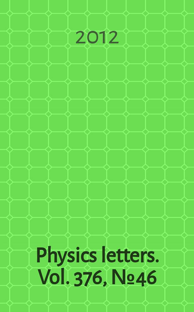 Physics letters. Vol. 376, № 46