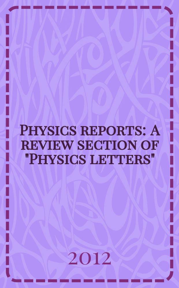 Physics reports : A review section of "Physics letters" (Sect. C). Vol. 521, № 5 : Amplitude death: the emergence of stationarity in coupled nonlinear systems