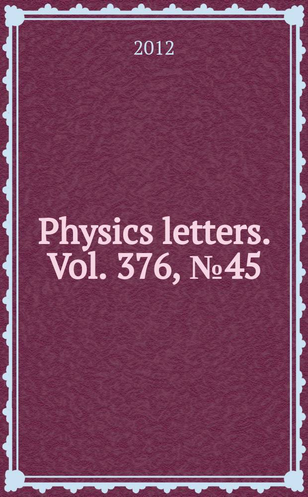 Physics letters. Vol. 376, № 45