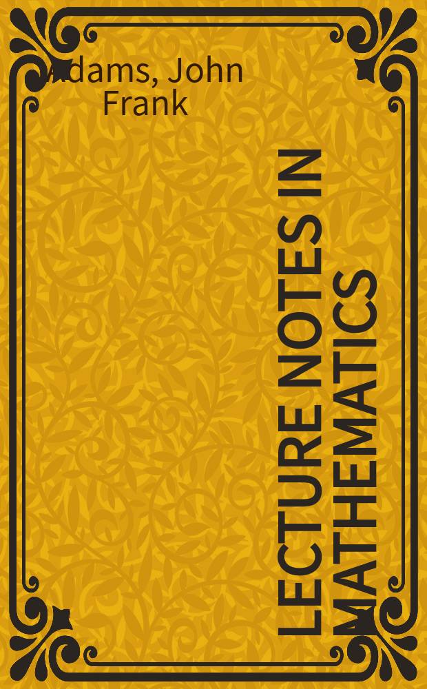 Lecture notes in mathematics : An informal series of special lectures, seminars and reports on mathematical topics. 3 : Stable homotopy theory