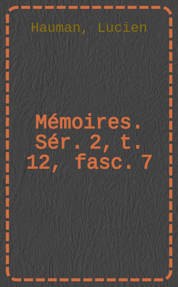 Mémoires. Sér. 2, t. 12, fasc. 7 : Recherches sur l'ascension de la sève = Движение соков по растениям