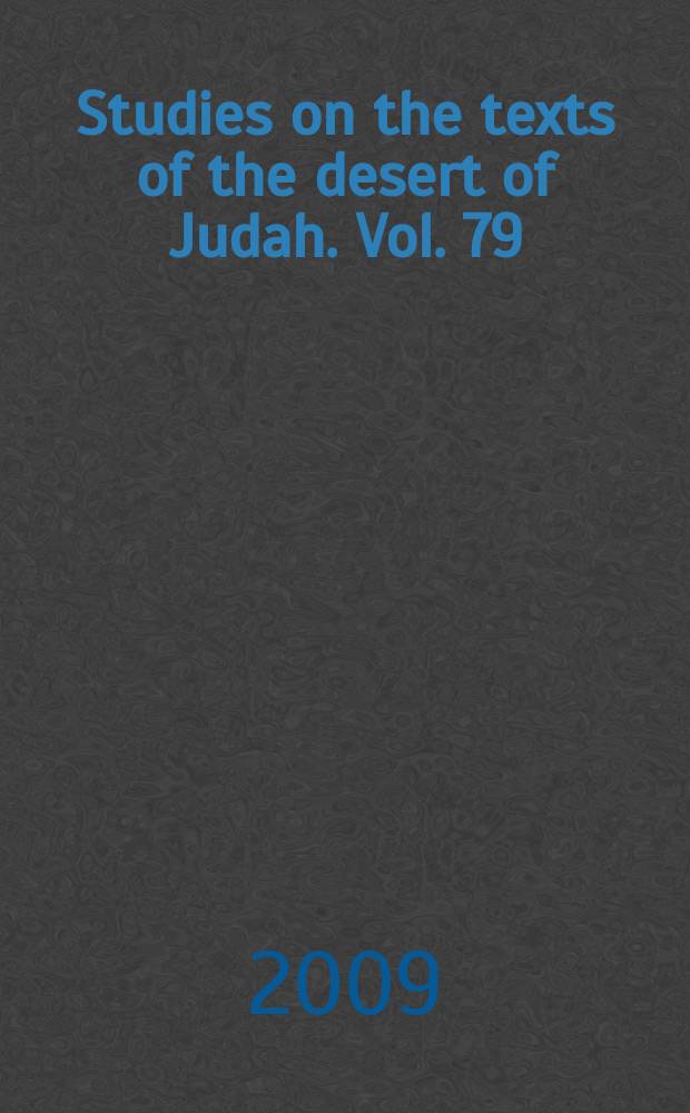 Studies on the texts of the desert of Judah. Vol. 79 : The Dead Sea Genesis Apocryphon