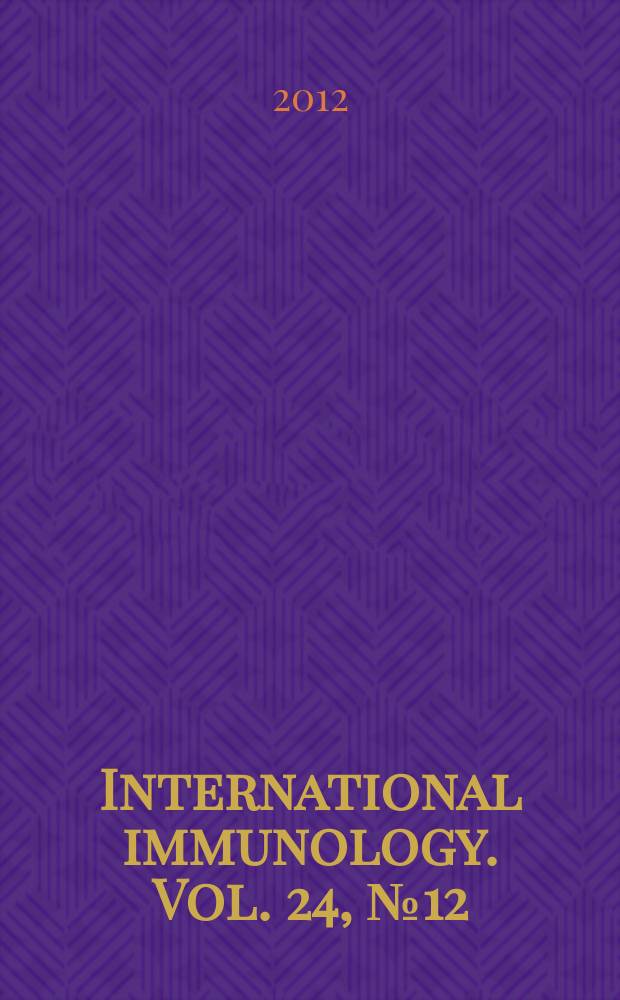 International immunology. Vol. 24, № 12