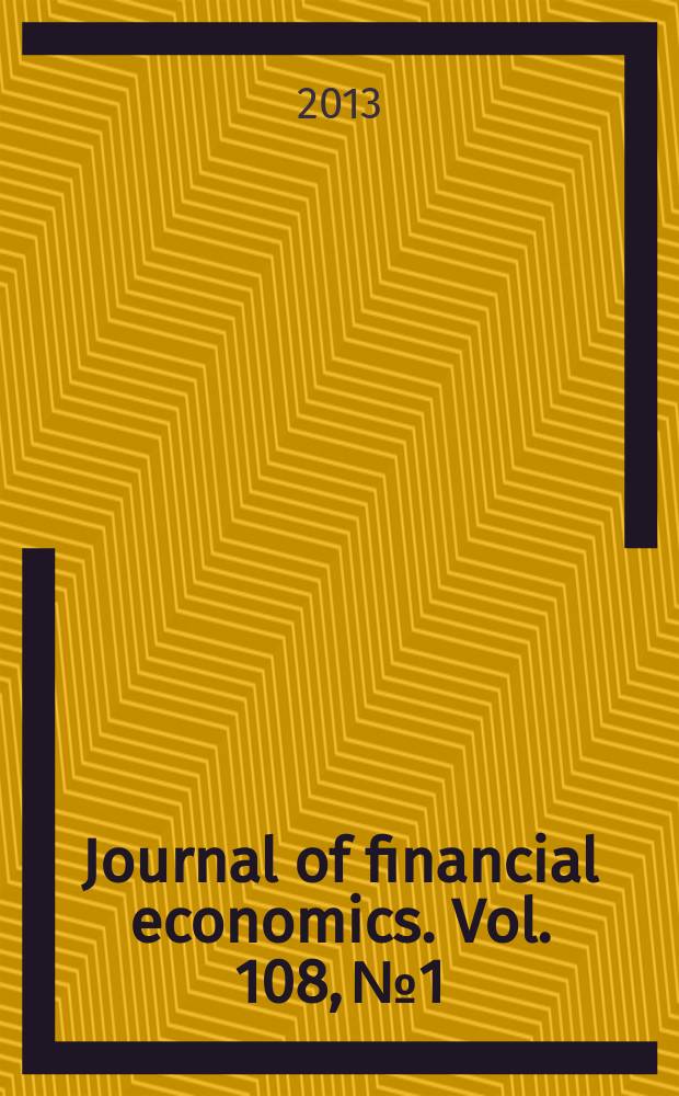Journal of financial economics. Vol. 108, № 1