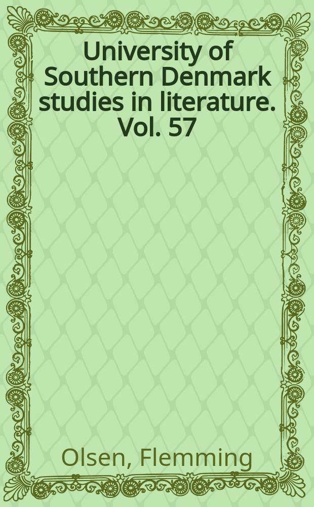 University of Southern Denmark studies in literature. Vol. 57 : The ut pictura poesis tradition and English neo-classical landscape poetry = "Как живопись"
