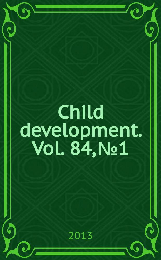 Child development. Vol. 84, № 1