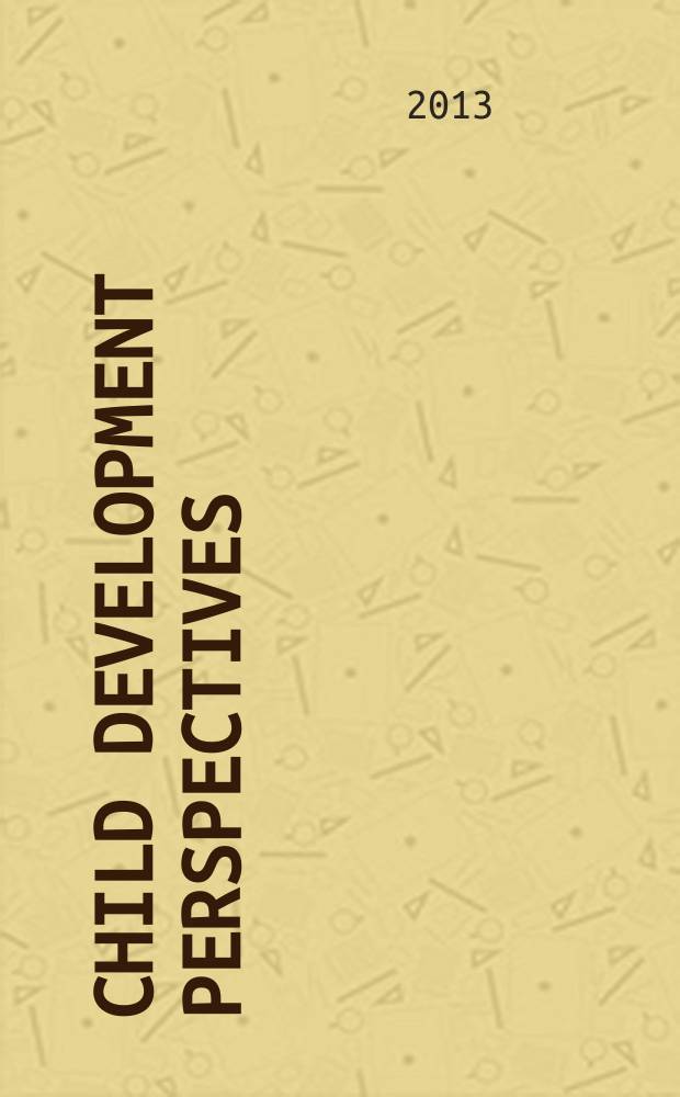 Child development perspectives : a publication of the Society for research in child development. Vol. 7, № 1
