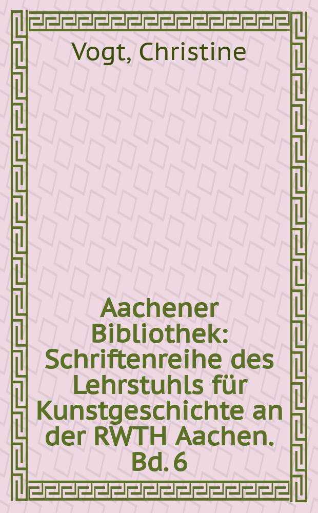 Aachener Bibliothek : Schriftenreihe des Lehrstuhls für Kunstgeschichte an der RWTH Aachen. Bd. 6 : Das druckgraphische Bild nach Vorlagen Albrecht Dürers (1471-1528) = Печатная графика рисунков Альбрехта Дюрера (1471 - 1528)